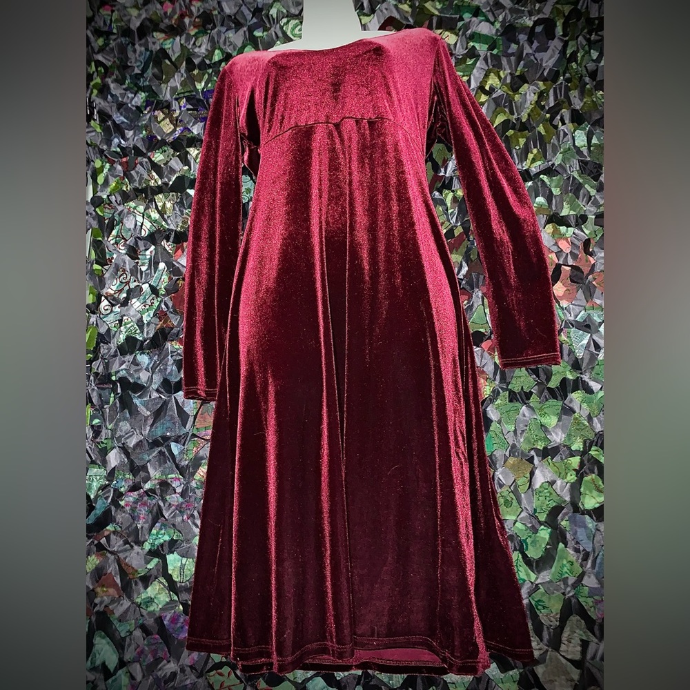 ⭐️SALE⭐️90s Vintage Gothic Deep Blood Red Velvet Dress BNWOT